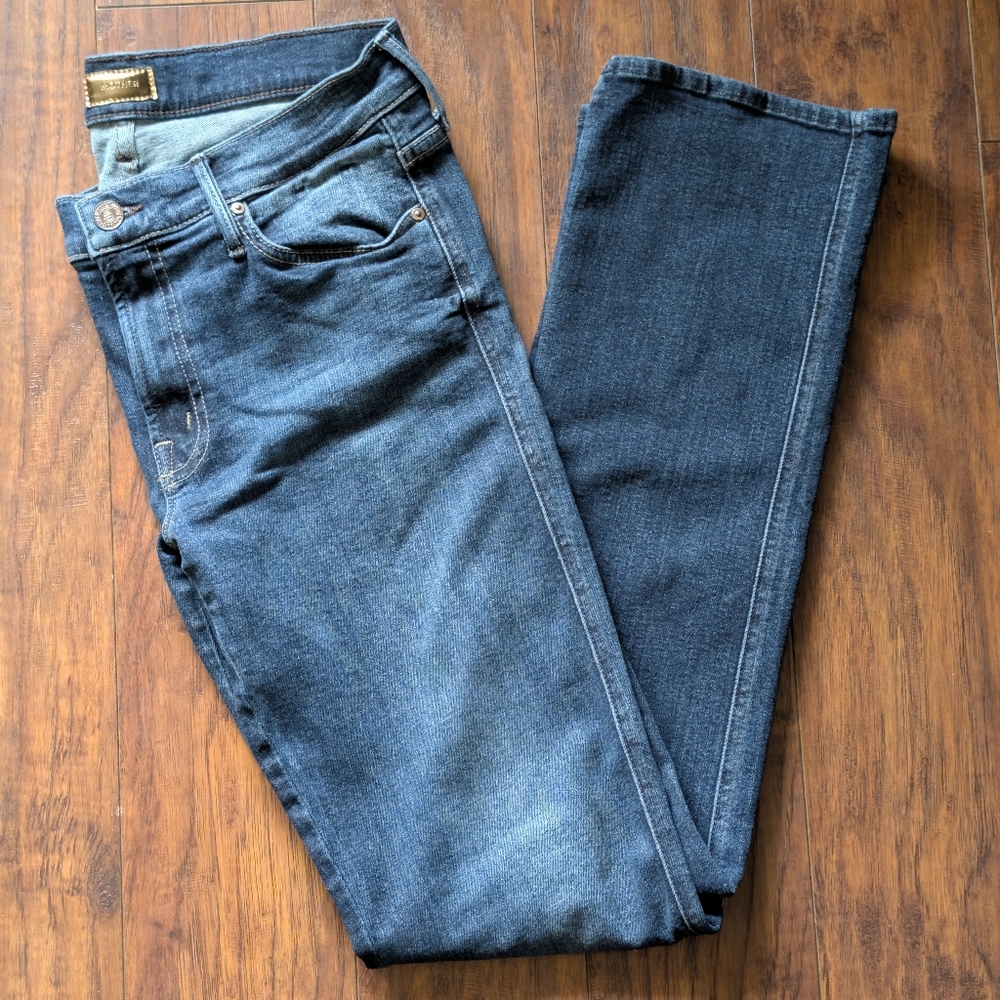 Mother Classic Women's Dark Blue Straight-Leg Jeans